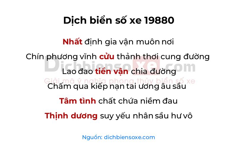 Dịch thơ biển số 19880