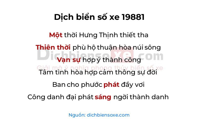 Dịch thơ biển số 19881
