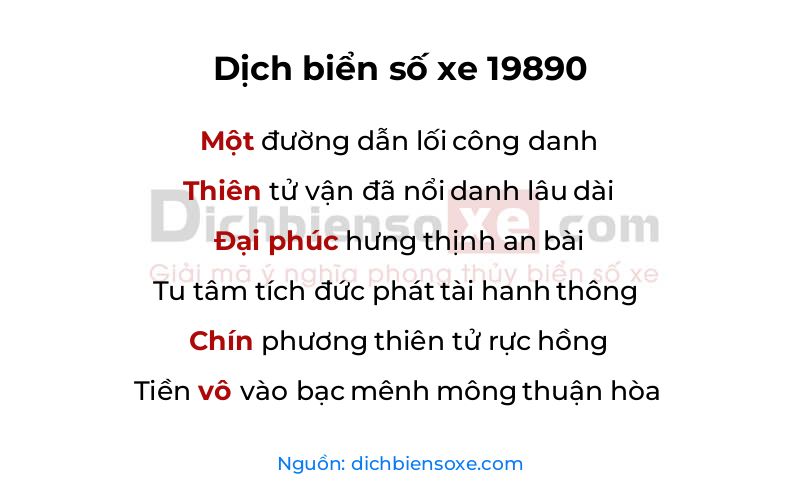 Dịch thơ biển số 19890