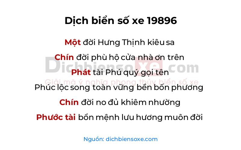 Dịch thơ biển số 19896