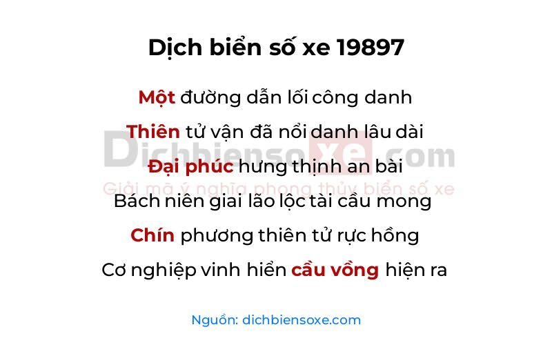 Dịch thơ biển số 19897