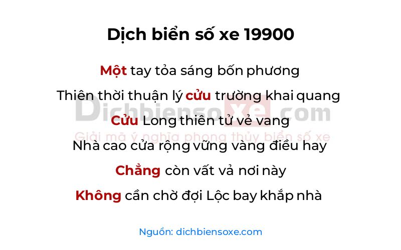 Dịch thơ biển số 19900