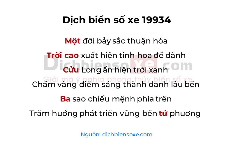 Dịch thơ biển số 19934