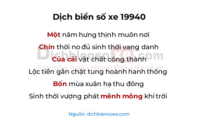 Dịch thơ biển số 19940