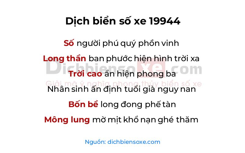 Dịch thơ biển số 19944