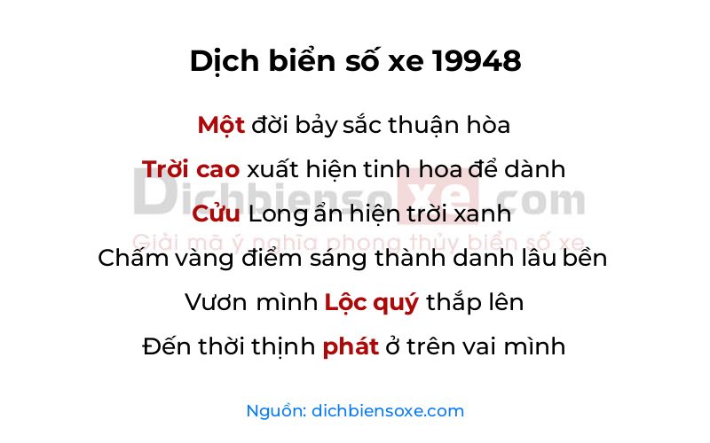 Dịch thơ biển số 19948