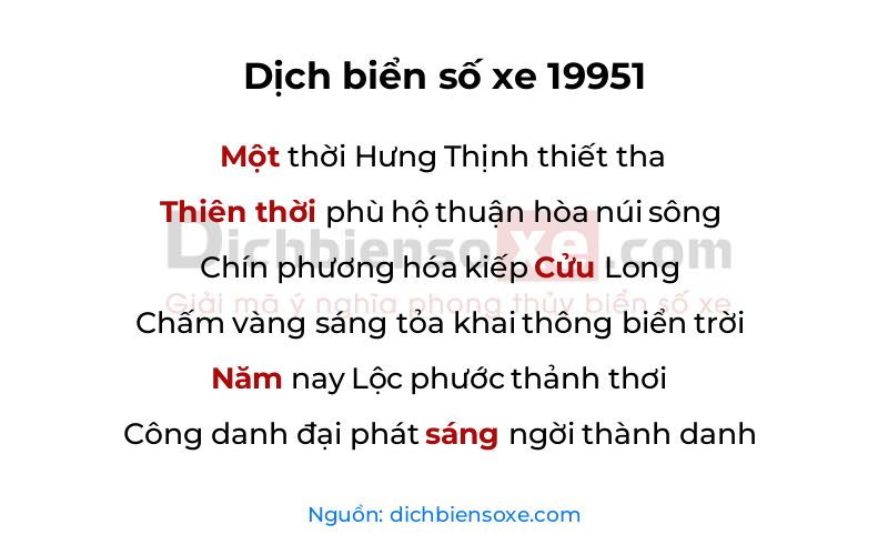 Dịch thơ biển số 19951