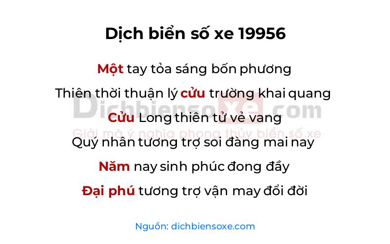 Dịch thơ biển số 19956