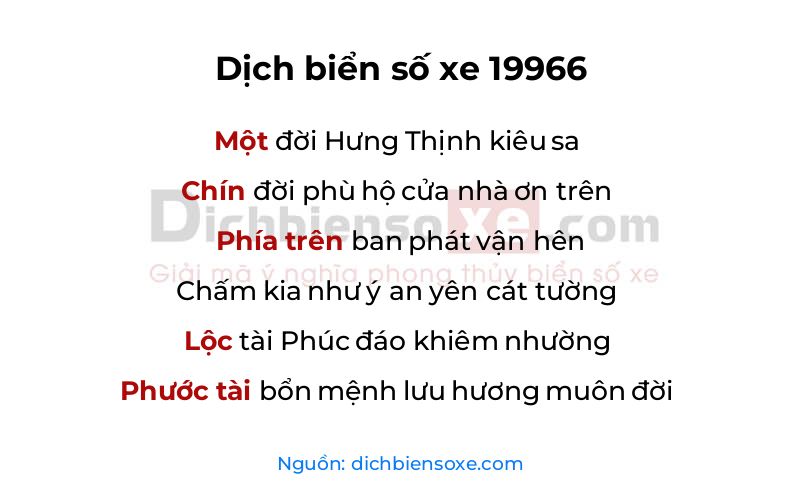 Dịch thơ biển số 19966