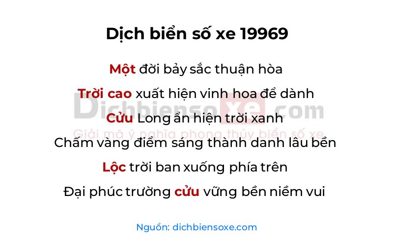 Dịch thơ biển số 19969
