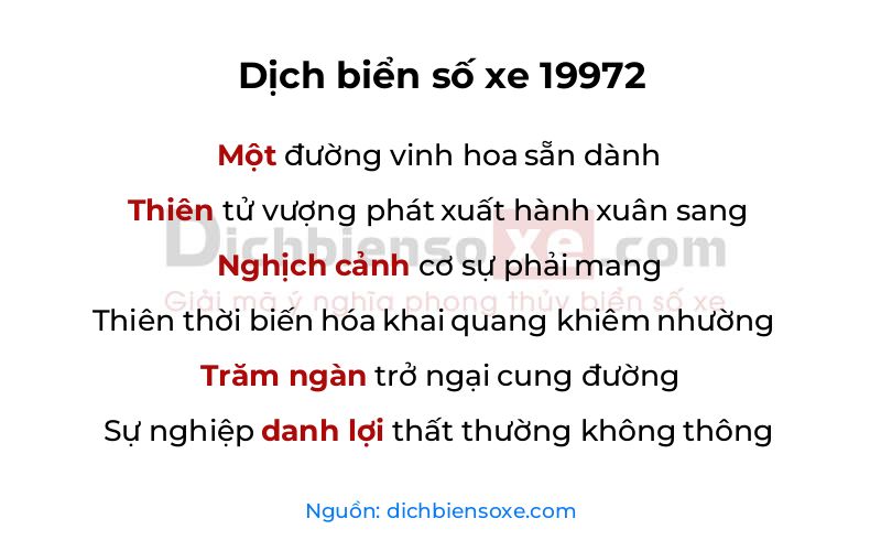 Dịch thơ biển số 19972