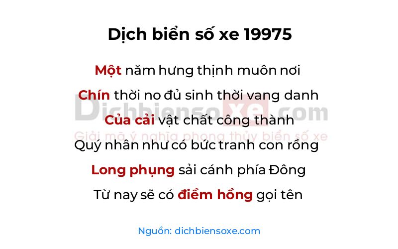 Dịch thơ biển số 19975
