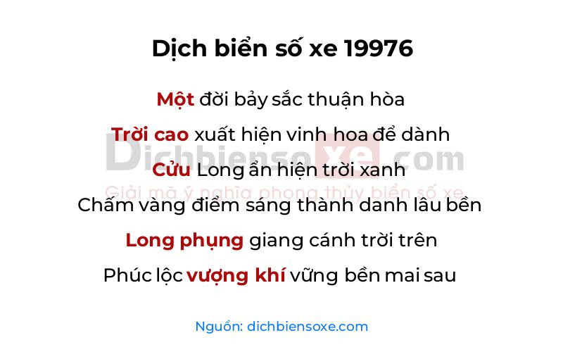 Dịch thơ biển số 19976