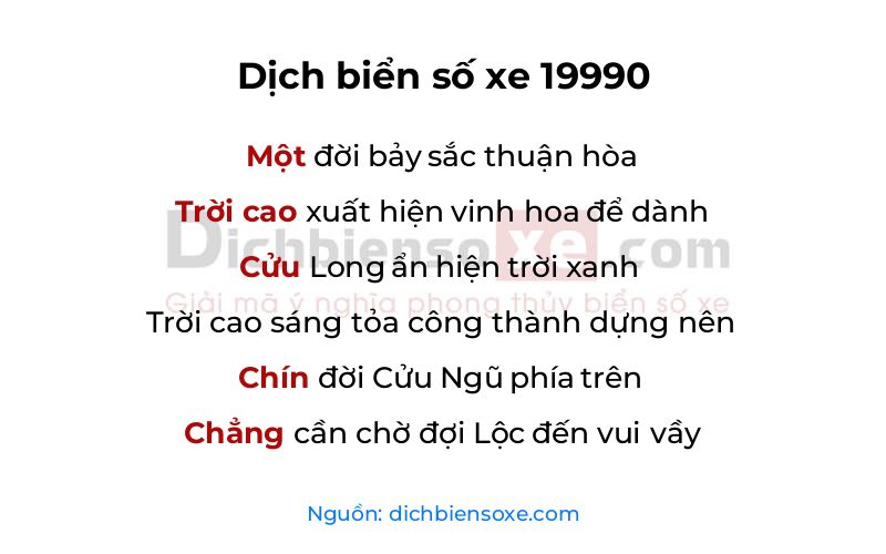 Dịch thơ biển số 19990