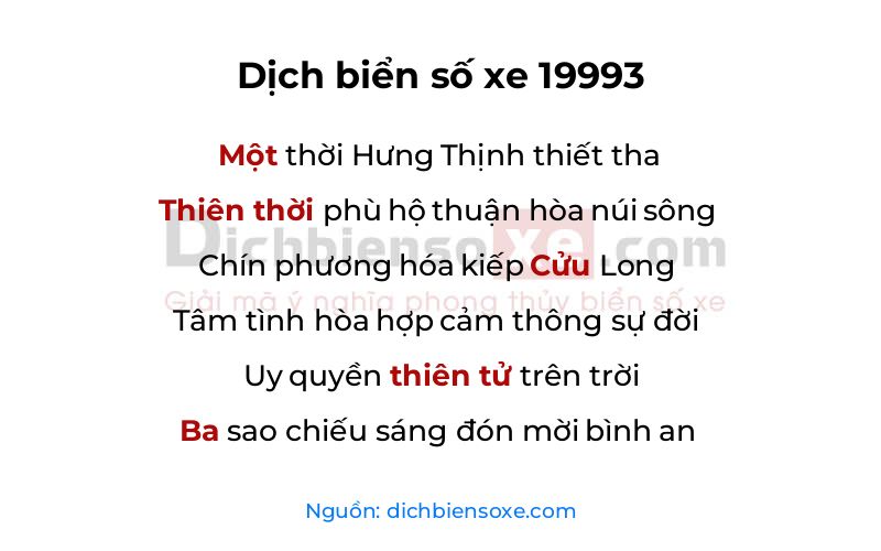 Dịch thơ biển số 19993