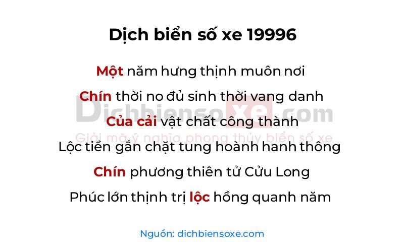 Dịch thơ biển số 19996