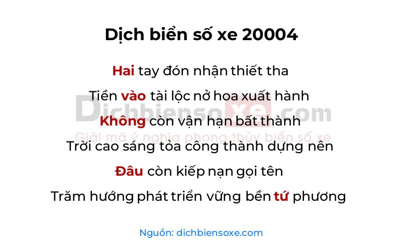 Dịch thơ biển số 20004
