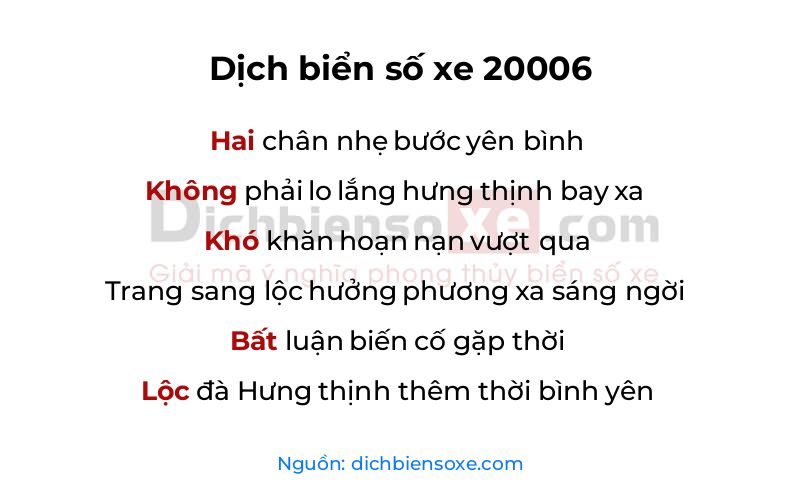Dịch thơ biển số 20006