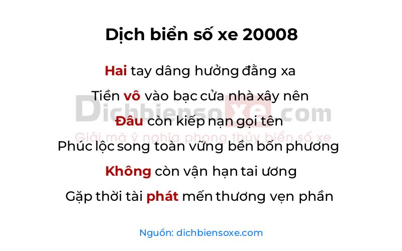 Dịch thơ biển số 20008