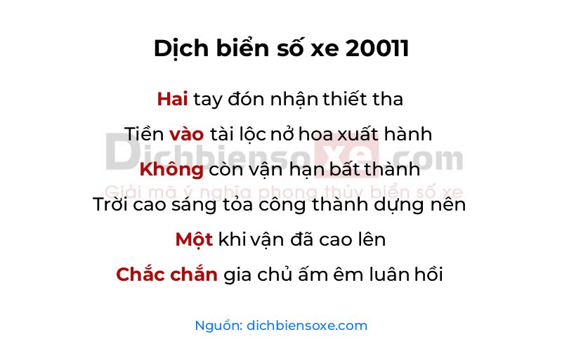 Dịch thơ biển số 20011