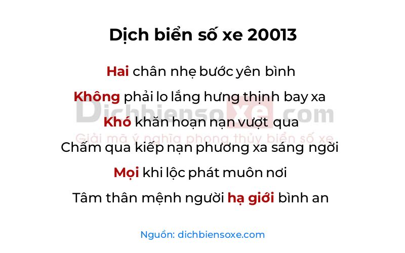 Dịch thơ biển số 20013