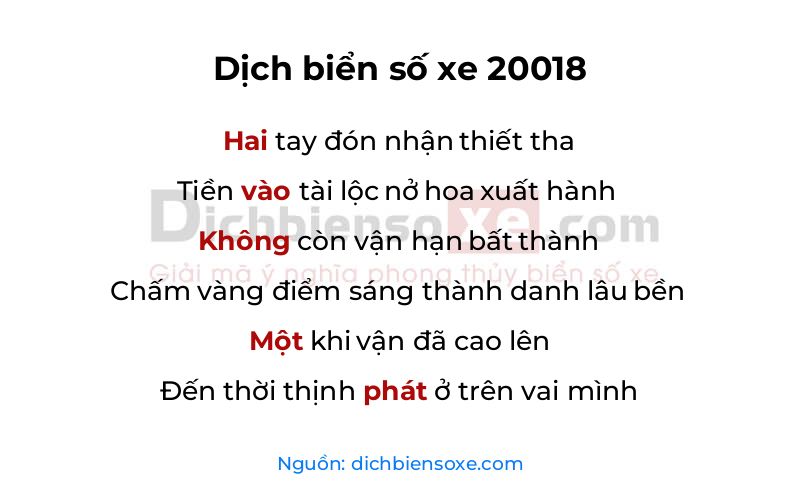 Dịch thơ biển số 20018
