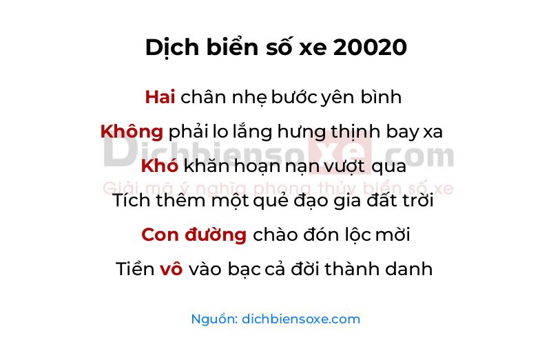 Dịch thơ biển số 20020