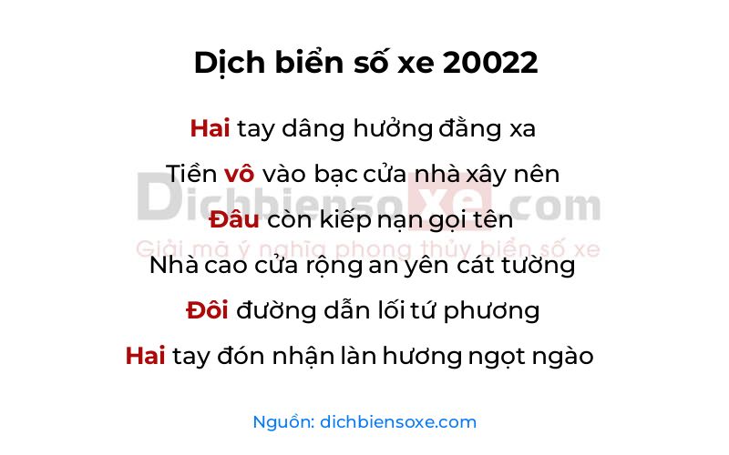 Dịch thơ biển số 20022