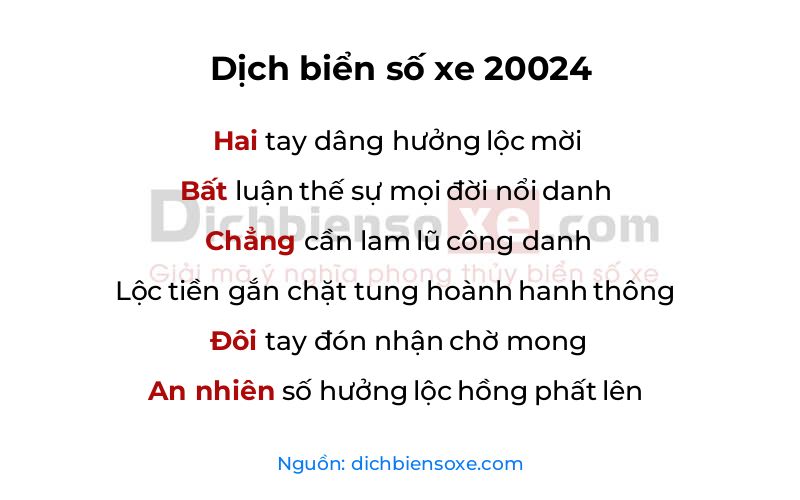 Dịch thơ biển số 20024