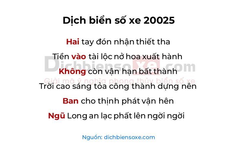Dịch thơ biển số 20025