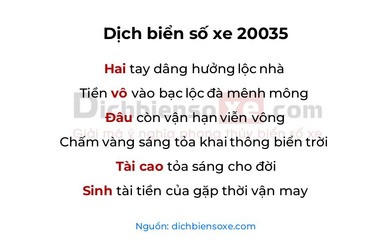 Dịch thơ biển số 20035