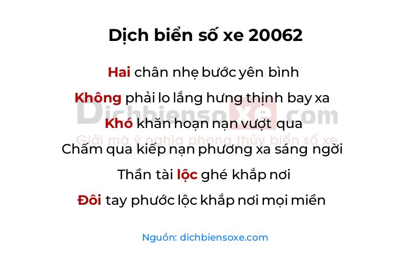 Dịch thơ biển số 20062