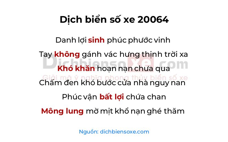 Dịch thơ biển số 20064