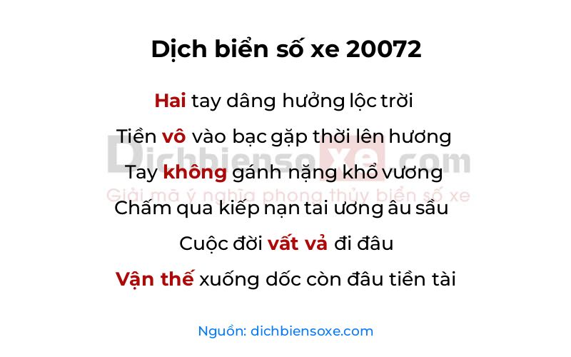 Dịch thơ biển số 20072