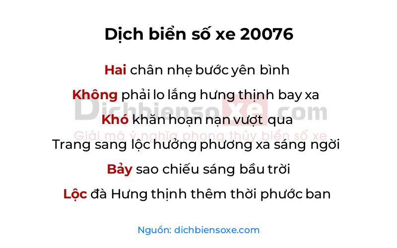 Dịch thơ biển số 20076