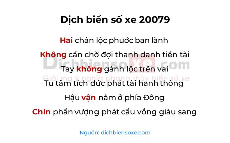 Dịch thơ biển số 20079