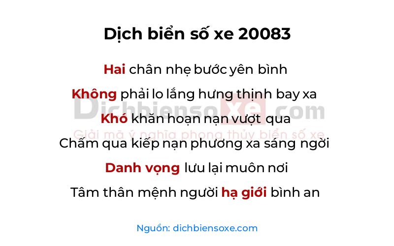 Dịch thơ biển số 20083