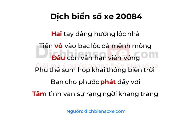 Dịch thơ biển số 20084