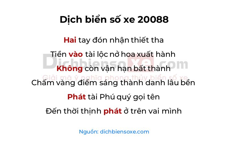 Dịch thơ biển số 20088