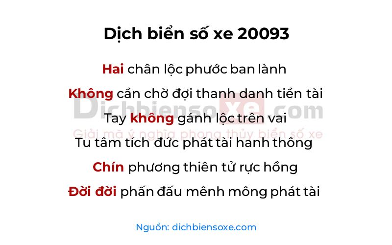 Dịch thơ biển số 20093
