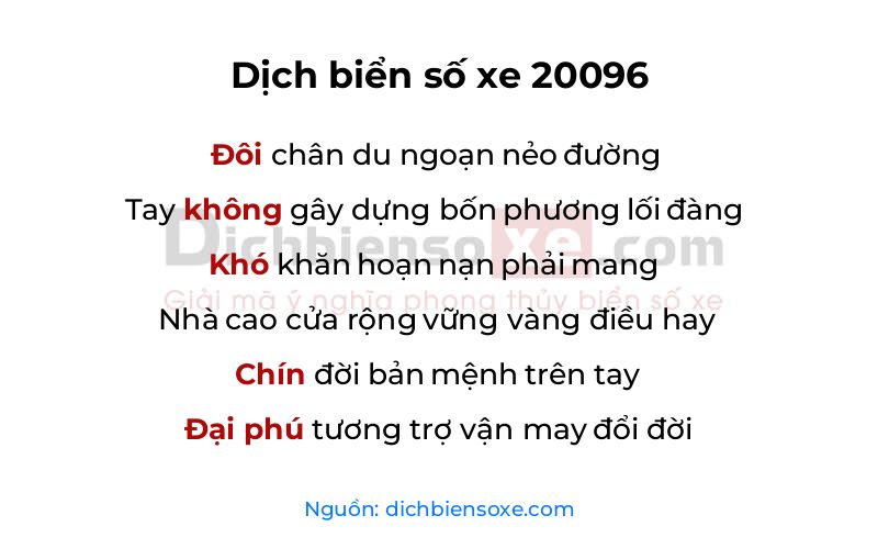 Dịch thơ biển số 20096