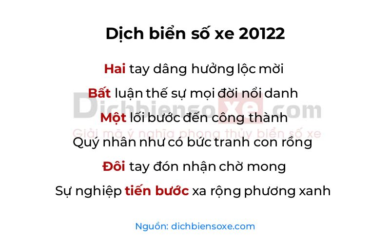 Dịch thơ biển số 20122