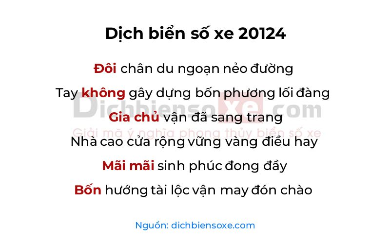 Dịch thơ biển số 20124