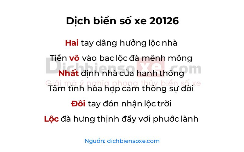 Dịch thơ biển số 20126