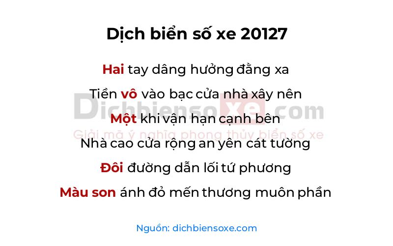 Dịch thơ biển số 20127
