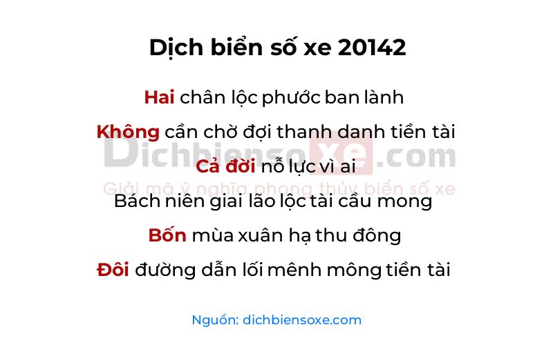 Dịch thơ biển số 20142