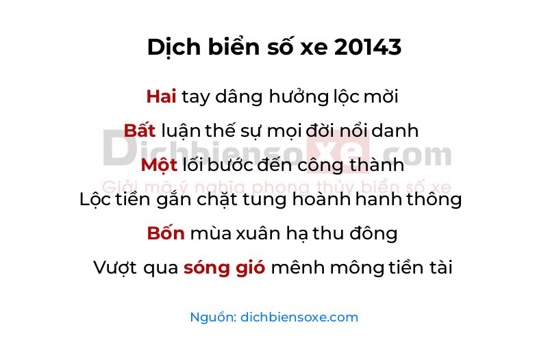 Dịch thơ biển số 20143