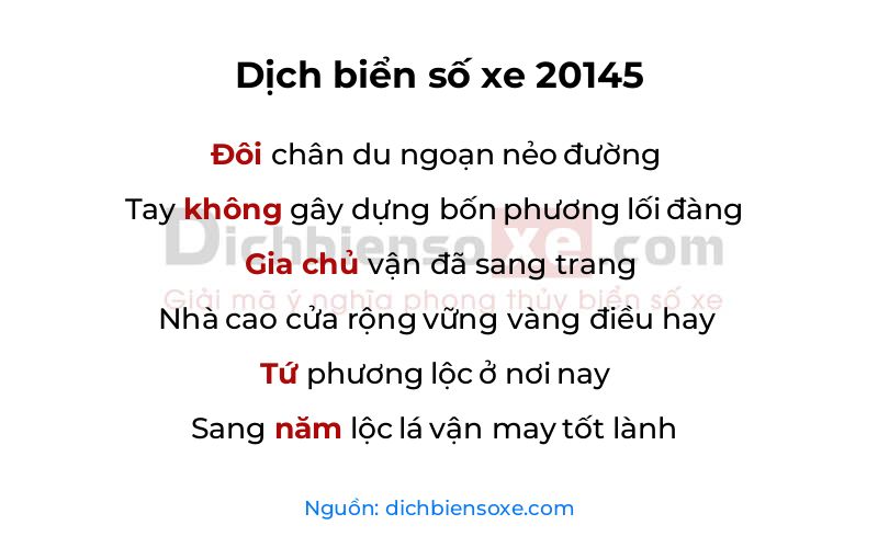 Dịch thơ biển số 20145