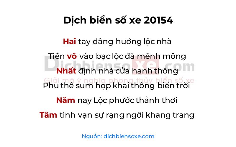 Dịch thơ biển số 20154
