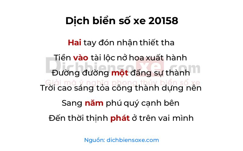 Dịch thơ biển số 20158